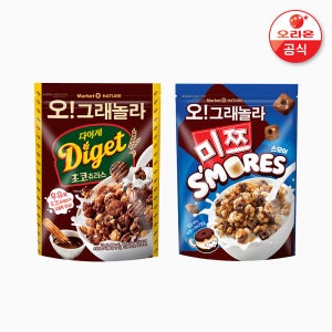 [마켓오네이처] 오!그래놀라 다이제 초코츄러스 300g 1개 + 오!그래놀라 미쯔 스모어 260g 1개