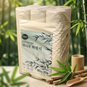 광진산업 클리어 대나무 3겹 화장지 30m 30롤 롤 휴지 대용량 집들이 선