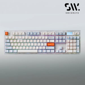 스웨그키 트랜지션 106 무선 8K 기계식 키보드 트랜라 투명/살몬, 반저소음 화이트피치축