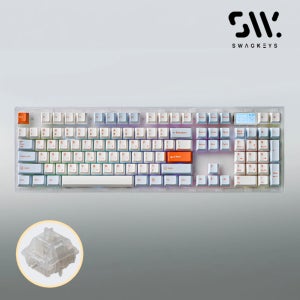 스웨그키 트랜지션 106 무선 8K 기계식 키보드 트랜라 투명/살몬, 반저소음 화이트피치축