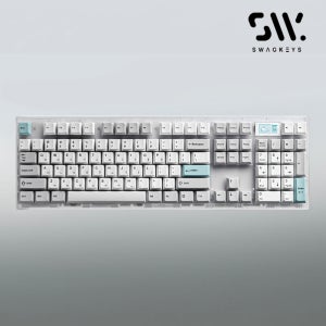 스웨그키 트랜지션 106 무선 8K 기계식 키보드 트랜라 투명/그레이민트, 반저소음 화이트피치축