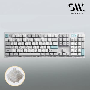 스웨그키 트랜지션 106 무선 8K 기계식 키보드 트랜라 투명/그레이민트, 반저소음 화이트피치축