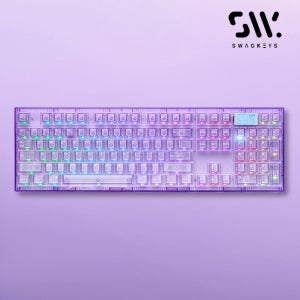 스웨그키 트랜지션 106 무선 8K 기계식 키보드 트랜라 퍼플/퍼플, 반저소음 화이트피치축