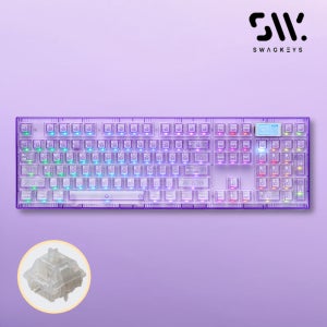 스웨그키 트랜지션 106 무선 8K 기계식 키보드 트랜라 퍼플/퍼플, 반저소음 화이트피치축