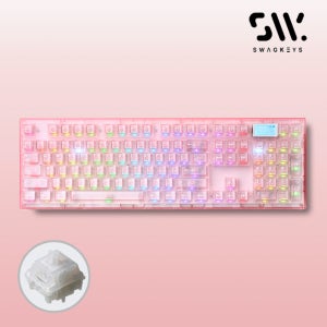 스웨그키 트랜지션 106 무선 8K 기계식 키보드 트랜라 핑크/핑크, 이온축