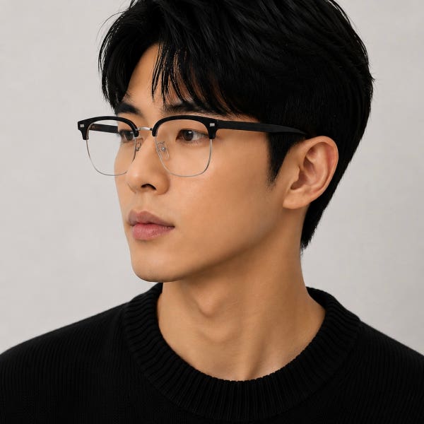 LUMI 블루라이트차단 안경 155mm 얼큰이 대두 하금테 하은테 빅사이즈 반뿔테 남자 여자 안경테