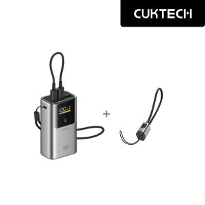 1+1 쿡테크 10 mini 파워뱅크 10000mAh 55W 고속 충전 보조배터리+C타입-C타입 240W 스트랩 고속충전 케이블 20CM