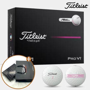 2026 타이틀리스트 Pro V1 AIM 인핸스드 핑크 3피스 골프공 12구 아쿠쉬네트 홀인원볼 인쇄 각인
