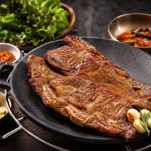 태조석갈비 숯불 소(LA)갈비 완벌구이 + 야채셋트