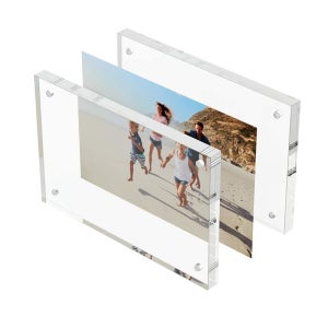 아크릴 자석액자 POP사진 스탠드 인생네컷 미니액자 꽂이 82x55x20mm, 투명