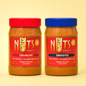 넛츠어바웃 무첨가 100% 땅콩버터 크런치+스무스, 500g, 2개