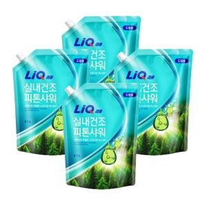 리큐 실내건조 피톤샤워 액상세제 2.1L x 4개 드럼용 리필