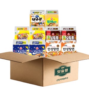 [맛슐랭] 안성탕면10+순한너구리5+진라면 순한맛10+참깨라면4+스낵면10+오동통라면10