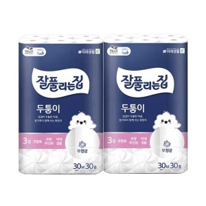 잘풀리는집 3겹 두툼이 30m 30롤X2팩