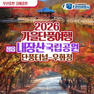 부산출발 정읍 내장산 가을산행 우화정 내장사 단풍구경 가을단풍 축제맛집 버스투어 경희여행사