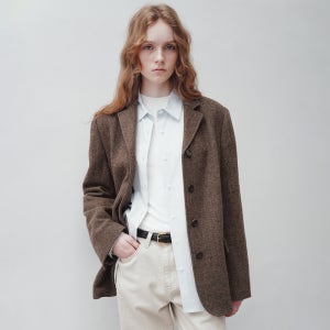 [르] wool single-breasted blazer (khaki)