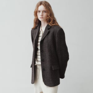 [르] wool single-breasted blazer (charcoal)