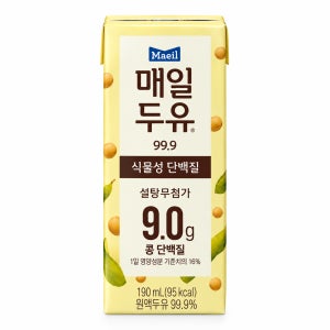 매일두유 99.9 플레인 190ml 24팩 48팩 건강두유 설탕무첨가