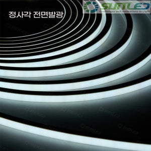 네온 LED바 10m롤 전면발광 정사각 폭10mm 튜브 스트립 24V 주광빛 줄조명