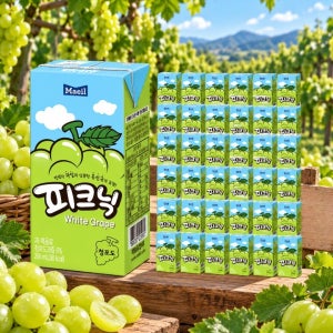 매일 피크닉 청포도 200ml x 48팩 (24팩x2박스) 팩주스 팩음료수 아는맛이라 더 맛있는