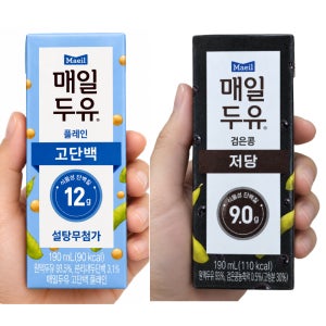매일두유 고단백 190ml 플레인 24팩 검은콩 저당 24팩 혼합 총48팩