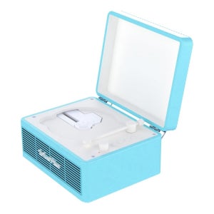 whatplus 왓플러스 레트로 디자인 블루투스 포터블 CD 플레이어 라이트 블루 C300