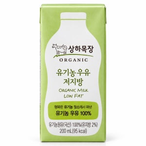 상하목장 유기농 저지방 멸균우유 200ml 24팩