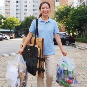 박스 분리수거가방 캐리박스 타포린백 종이 가정용 재활용 분리수거백