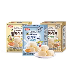 베베스트 처음먹는 우리아이 컵케이크 3종 우유 코코넛 바나나 3개세트