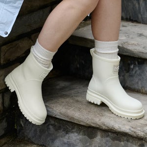 완벽방수 뽀송뽀송 리끌로우 패션 레인부츠 RE-RAIN BOOTS IVORY, 38