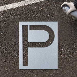 주차 P 표시 스텐실 노면표시 0.8T 시작1113x1380mm