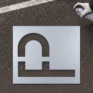 P 마크 부품 스텐실 노면표시 0.8T 시작1400x1200mm