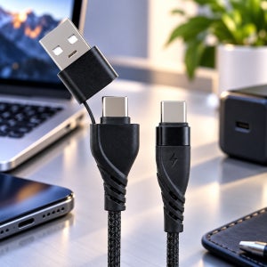 USB C타입 PD 60W 고속충전 2in1 멀티 꼬리물기 케이블 1M