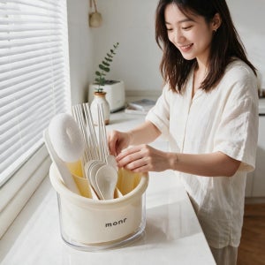 식기 정리함 수납함 주방 건조대 물빠짐 수저통 데스크 사무실 정리 용품