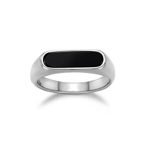 EB008 Signet Black Slim Ring