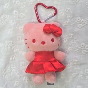 헬로키티 인형 키링 단색 가방고리 레드 8cm