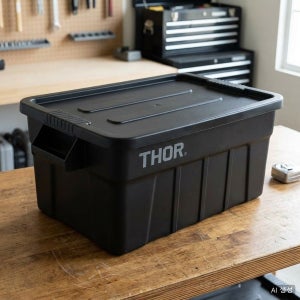 THOR 토르 대형 리뉴얼 3011 수납 토트박스 뚜껑 포함 53L 검정
