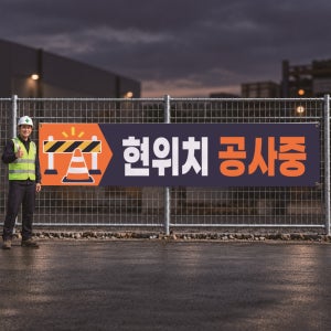 현위치 공사중 맞춤제작 현수막 실내외 광고행사 안내 대형 출력 사방아일렛 대