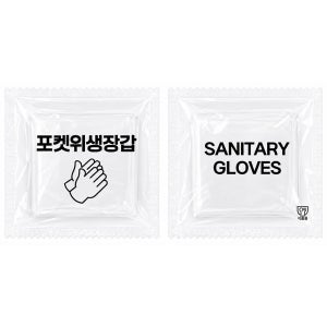 2000팩(4000매) 투명사각 포켓위생장갑 일회용 비닐 개별포장 동동이 장갑