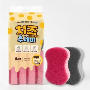 러버랩 양면 치즈 무흠집 부직포 스펀지 수세미 8개입, 1개