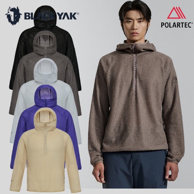 블랙야크 남성 써모쉴드 폴라텍 알파 90 후드 집업 티셔츠 따뜻한후드티 1BYZTWV008