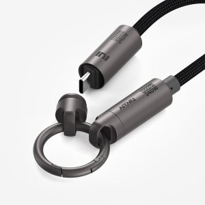 USB4 C타입 80Gbps 240W 5A 키링스트랩 케이블 0.3m, 1개