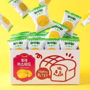 롯데 카스타드 개별포장 커스터드크림 간식빵 23g, 50개