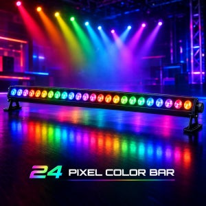 라이트 바 24구 픽셀 컬러 바 RGB 벽면 효과 7080 라이브카페 클럽 롤러장 노래방 무대 라인조명