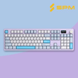 SPM 몽돌104 무선 기계식 키보드 풀배열, 퍼플, 저소음 목새축 리니어