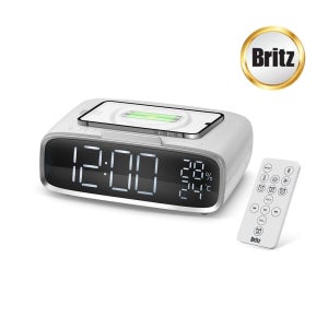 브리츠 BZ-Q230K 블루투스 스피커 무선충전 알람시계 화이트