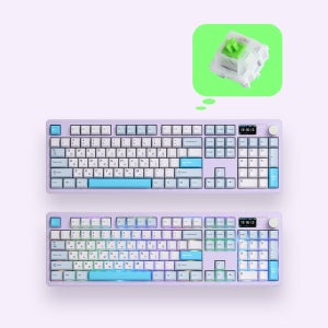 SPM 몽돌 104 풀배열 유무선 블루투스 LCD 기계식 키보드 SPM 퍼플, 몽돌 V2