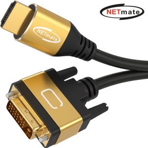 강원전자 넷메이트 HDMI to DVI Gold Metal 케이블 고화질 3m, 1개