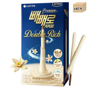 빼빼로 더블리치 솔티바닐라 40g x 40개 1박스 (시즌행사)