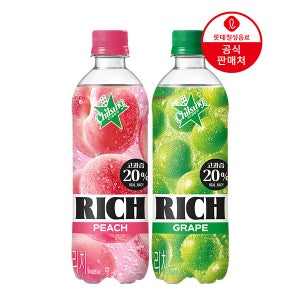[본사] 칠성사이다 RICH 500ml 12펫(복숭아6펫+포도6펫)